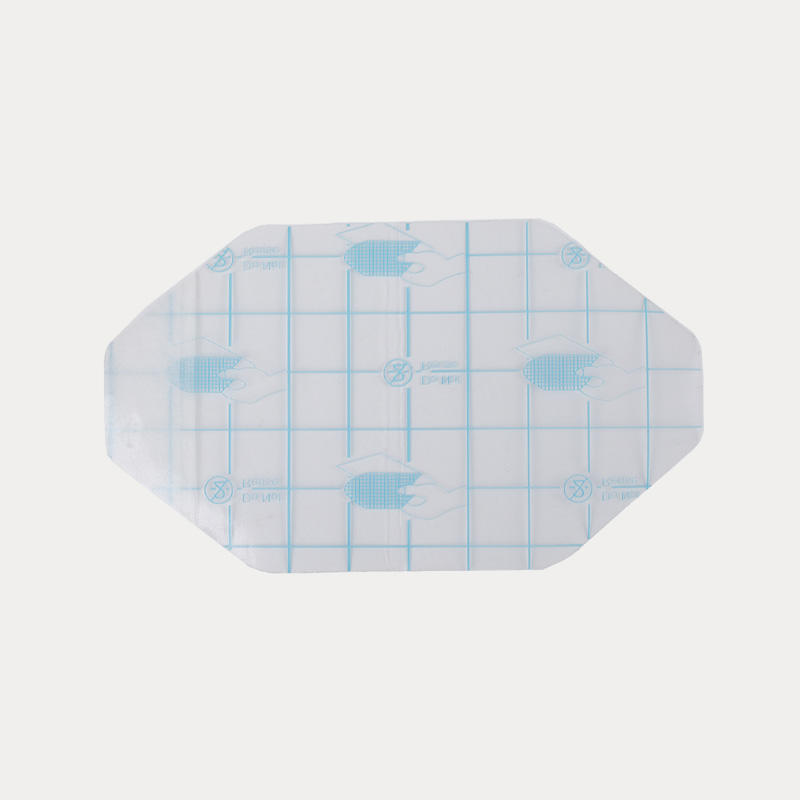 Прозрачная повязка на рану (дизайн с синими квадратами)